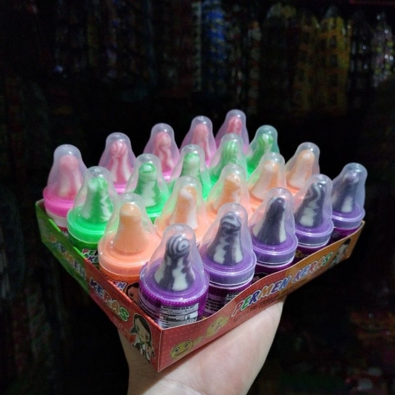 Jual PERMEN DOT BOTOL pelangi harga 1 pack isi 20pics berat bersih 130g ...