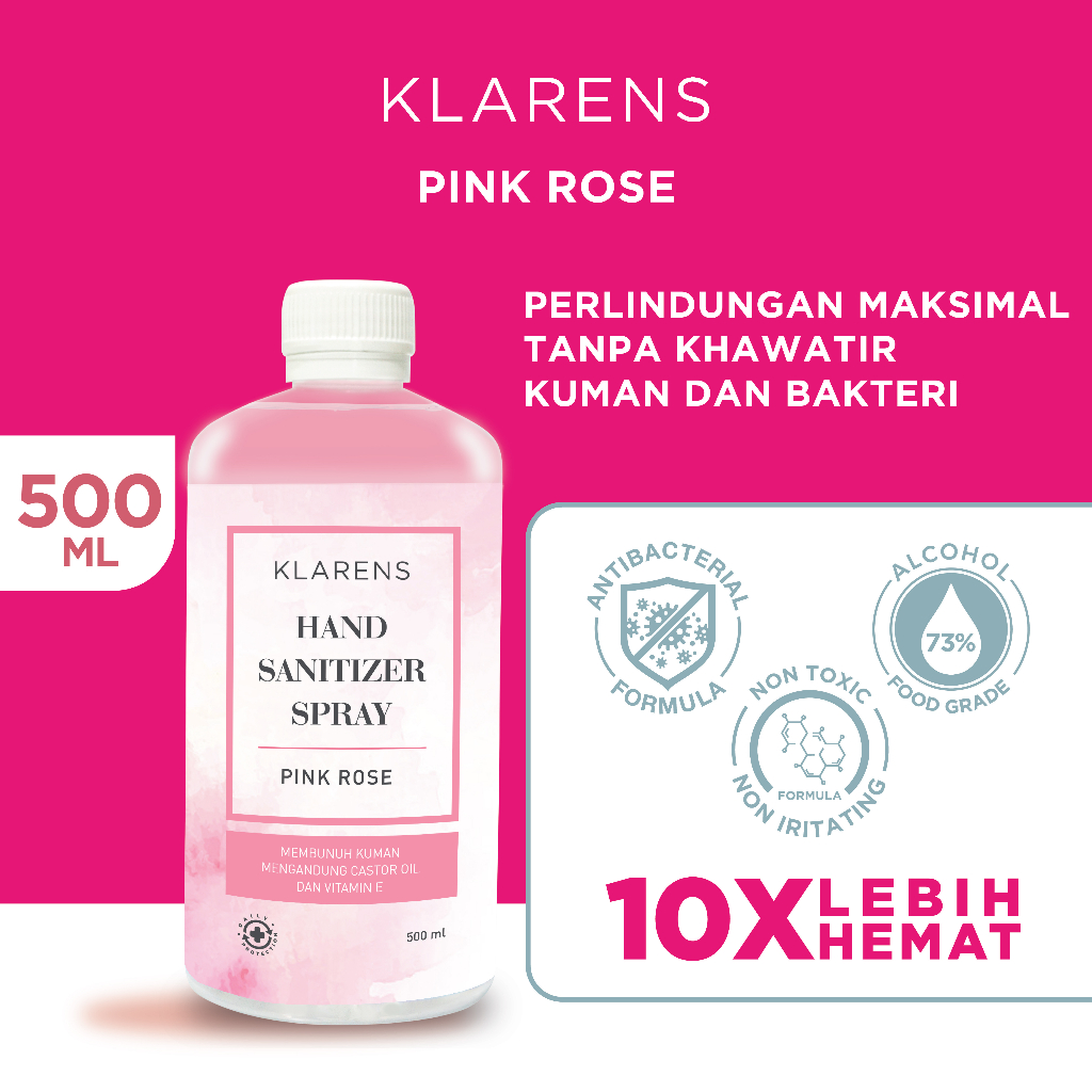 Jual Hand Sanitizer Klarens Refill Pink Rose 500ml Shopee Indonesia