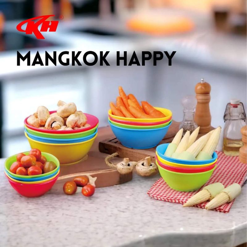 Jual Kh Mangkok Plastik Happy S Mangkuk Plastik Kobokan Shopee