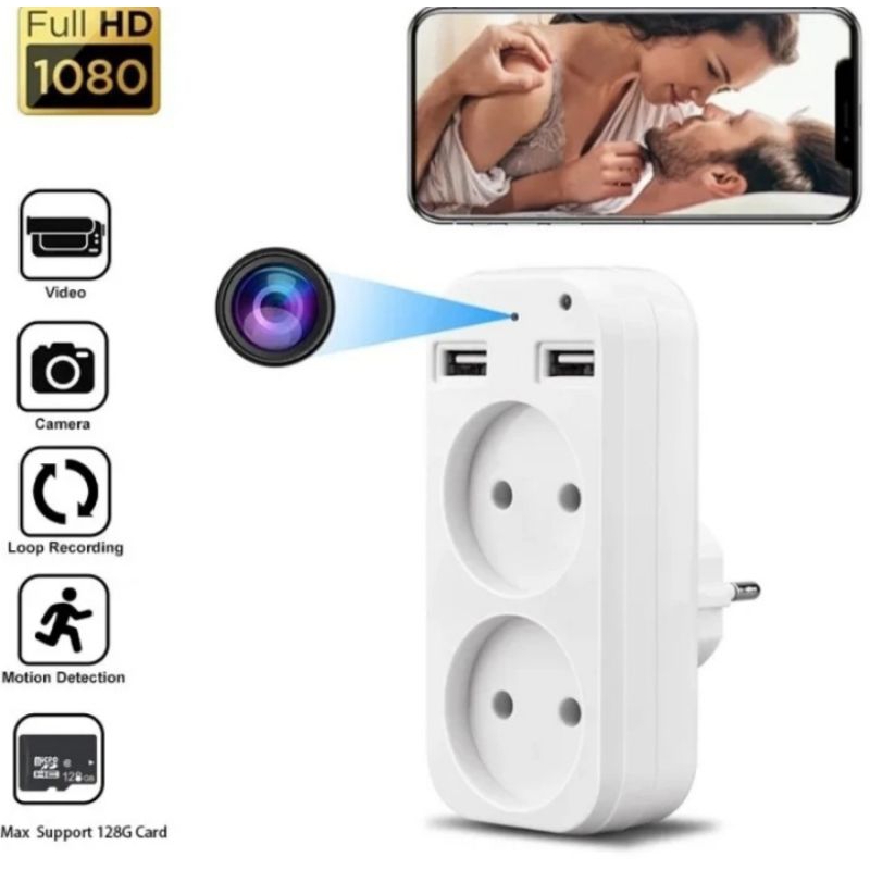 Spy Camera Wireless Socket USB Kamera Tersembunyi Teknobi Colokan Bulat