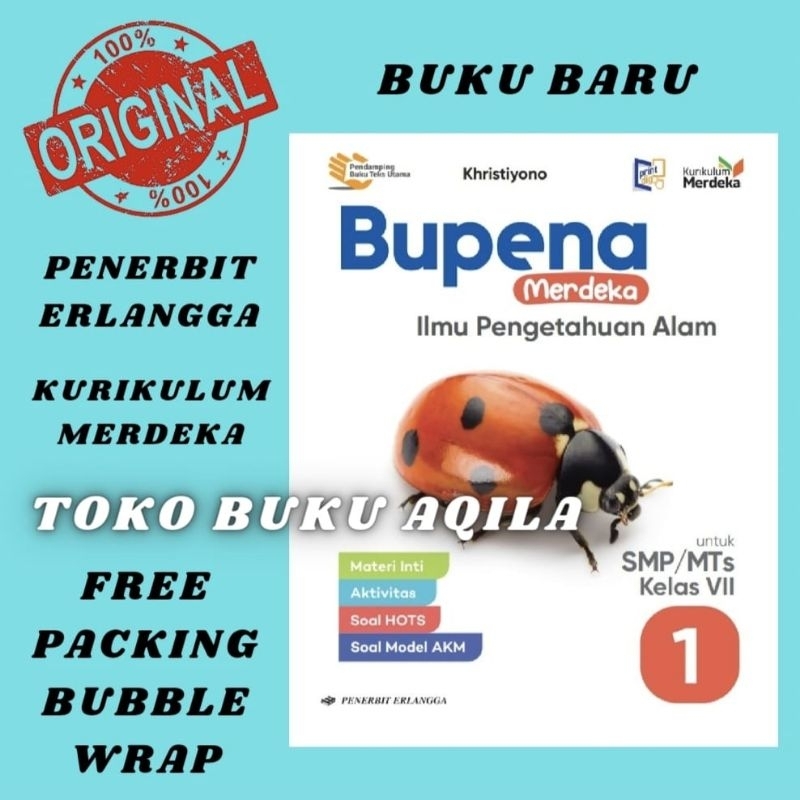 Jual Buku Bupena Merdeka IPA Kelas 1 / 7 Vll SMP/MTs Erlangga Kurikulum ...