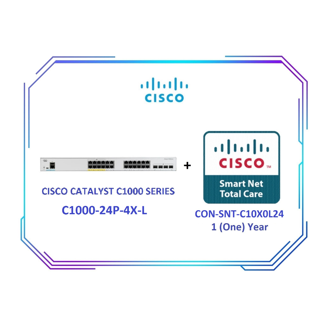 Jual Cisco C100024P4XL Catalyst 1000 24 port GE, POE, 4 x 10G SFP