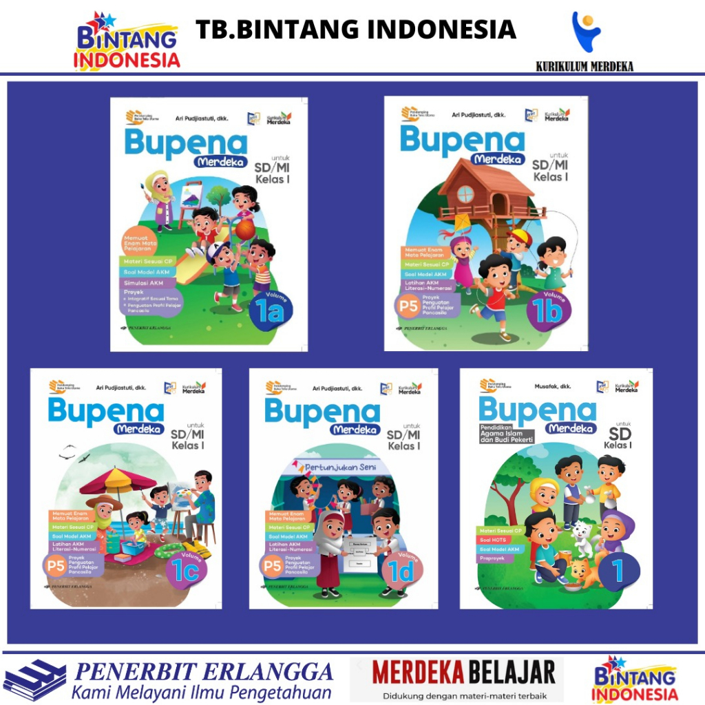 Jual ERLANGGA_Bupena Kurikulum Merdeka Kelas 1 SD/MI | Shopee Indonesia