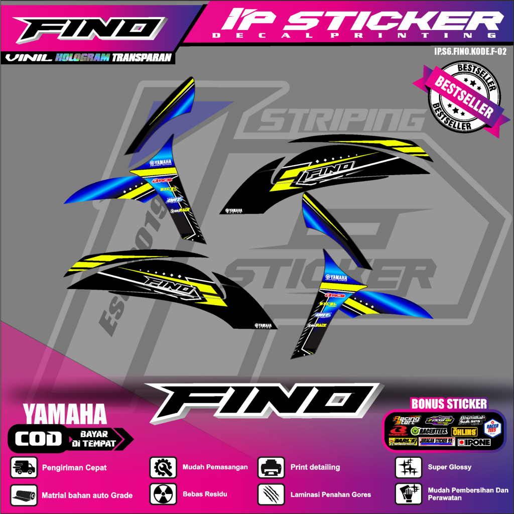 Jual [COD] Stiker FINO striping YAMAHA FINO motor YAMAHA motor sticker ...