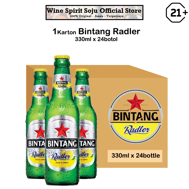 Jual Bir Bintang Radler Lemon Pint 330ml x 24botol (Karton) Shopee Indonesia