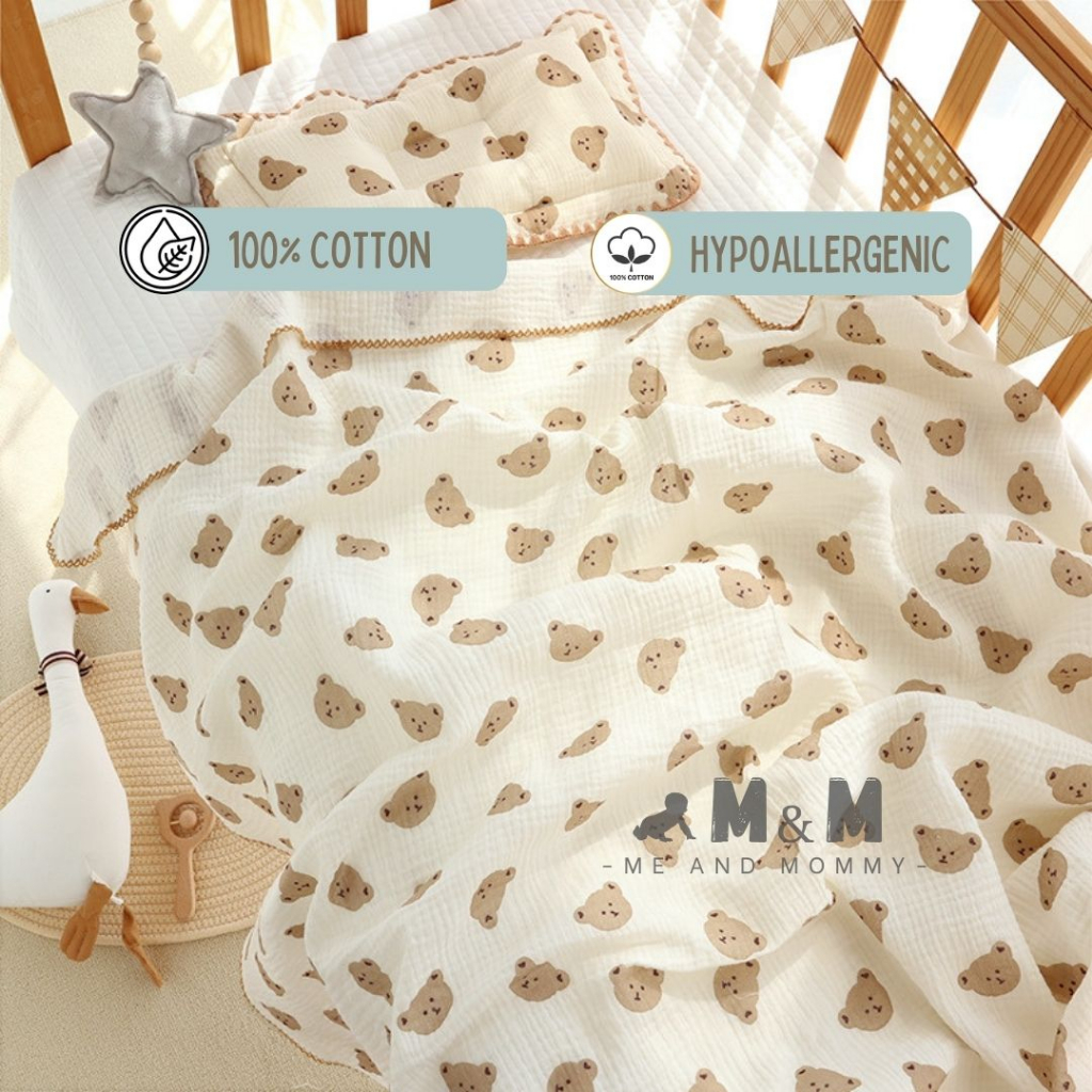 Jual Selimut Baby Cotton Blanket Muslin Bayi Korea Lembut Halus Newborn