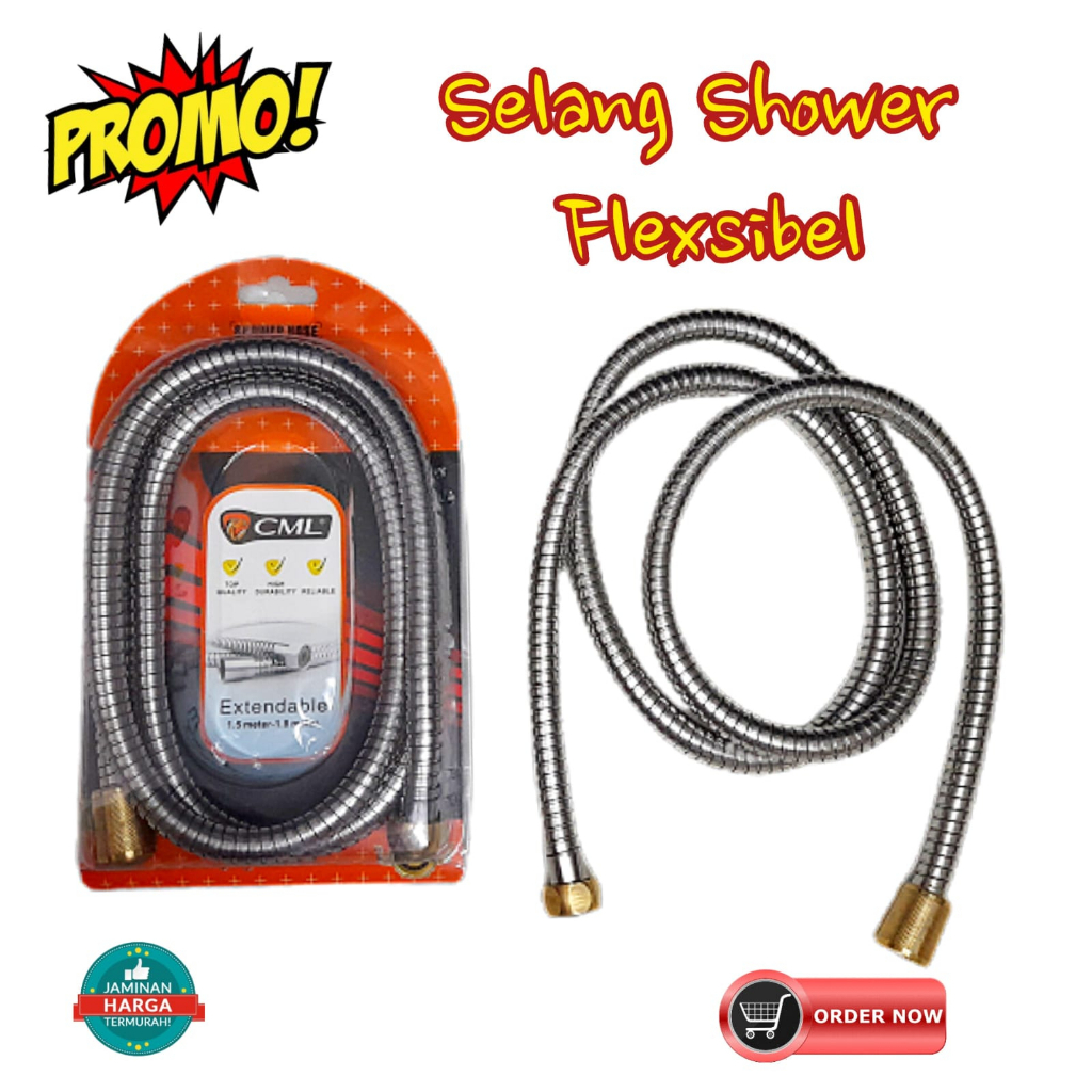 Jual Selang Shower Flexible Fleksibel Stainless Kuningan Selang Hose Air Jet Shower Hand Shower