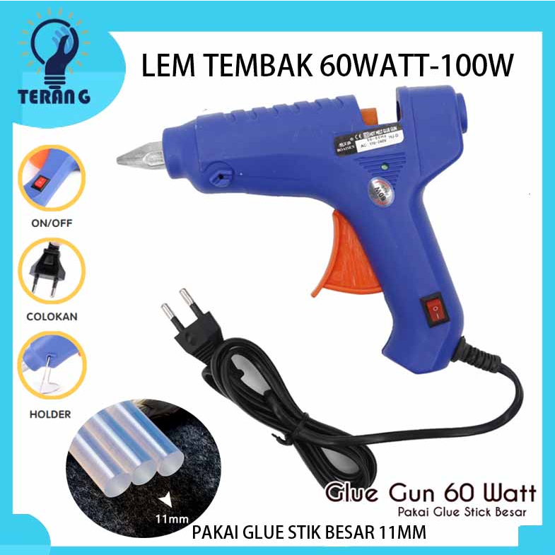 Jual Lem Tembak Biru On Off Hot Melt Glue Gun On Off Watt Watt