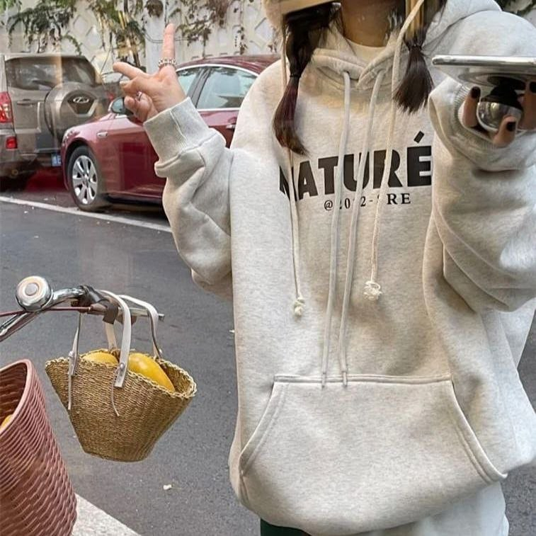 Jual NATURELY HOODIE OVERSIZE ATASAN WANITA SWEATER KOREAN STYLE Shopee Indonesia