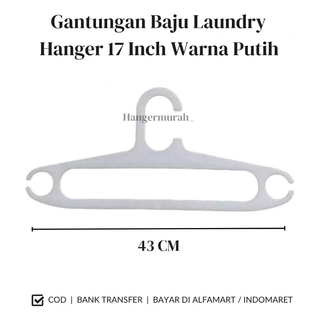 Jual Hanger Plastik Inch Putih Gantungan Baju Plastik Elastis Hanger Laundry Dewasa