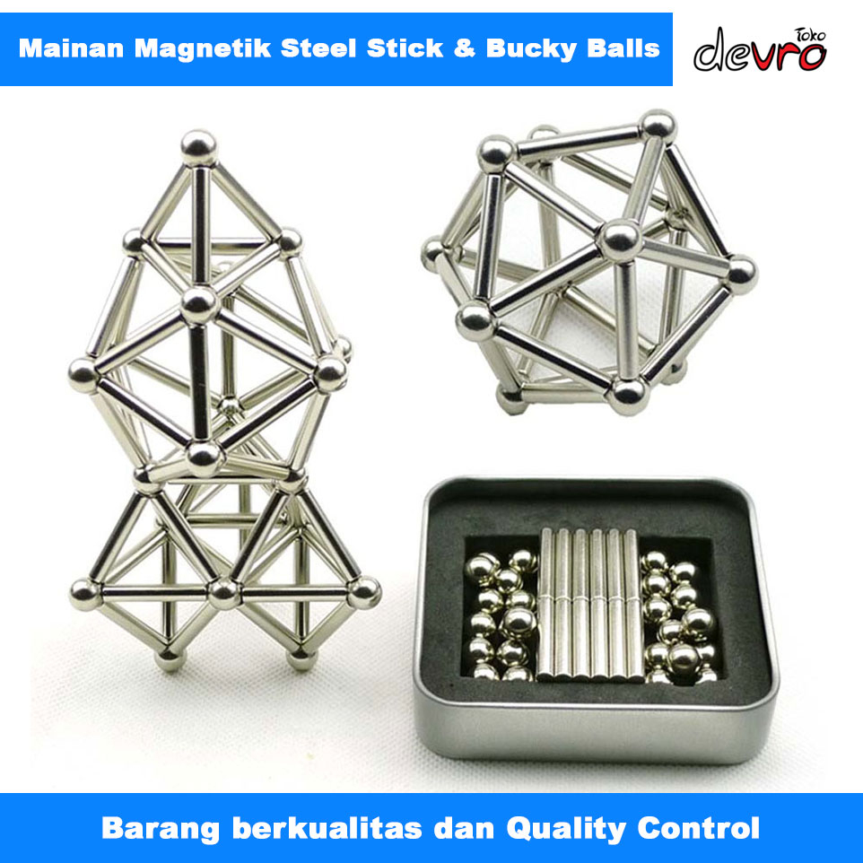 Mainan Magnetik Steel Metalic Stick and Bucky Balls - Magnetic Balls - ZY  005