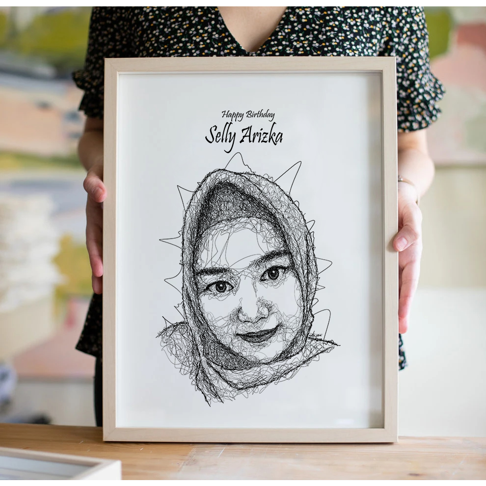 Jual Kado Aesthetic Desain Sketsa Unik Scribble Art Illustrasi