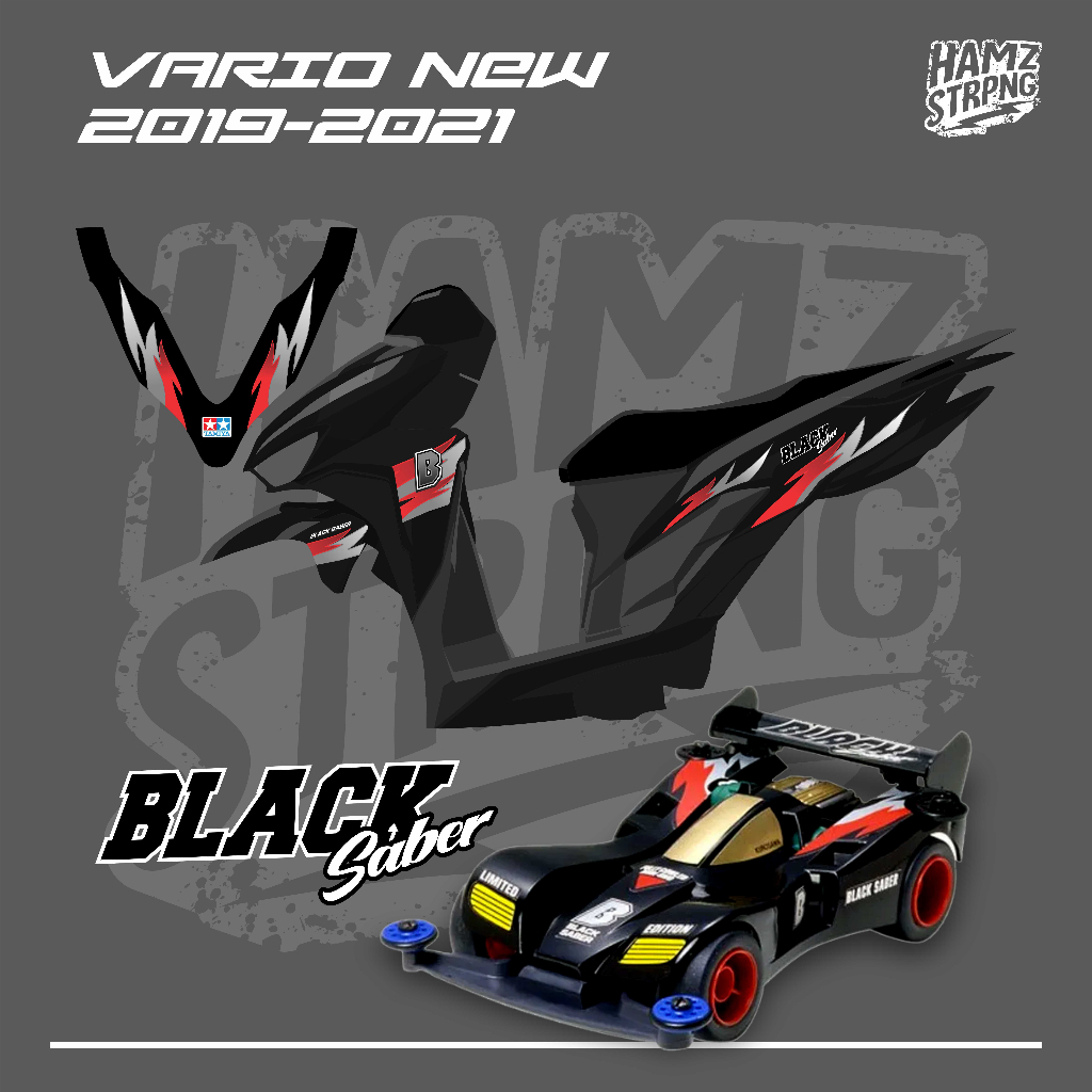 Jual Striping Transparan Vario Led New Black Saber Livery Tamiya HITS ...