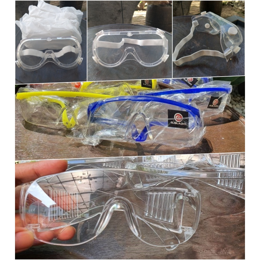 Jual Kacamata Safety Goggles Bening Google Glass Karet Airsoft Kaca