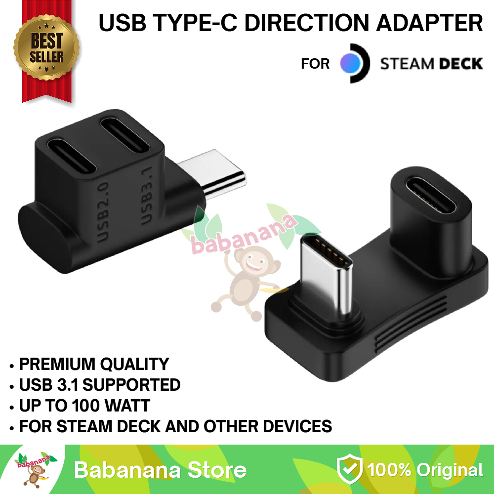 Jual USB Type-C Adapter Degree For Steam Deck 3.1 2.0 Direction Type C ...