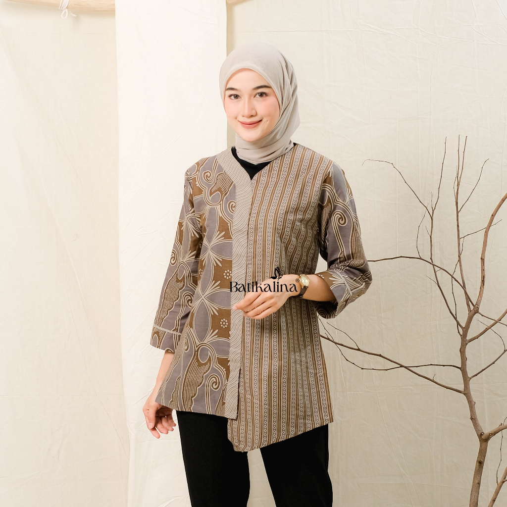 Jual Baju Batik Wanita Modern Atasan Blouse Batik Kerja Kantor Wanita ...