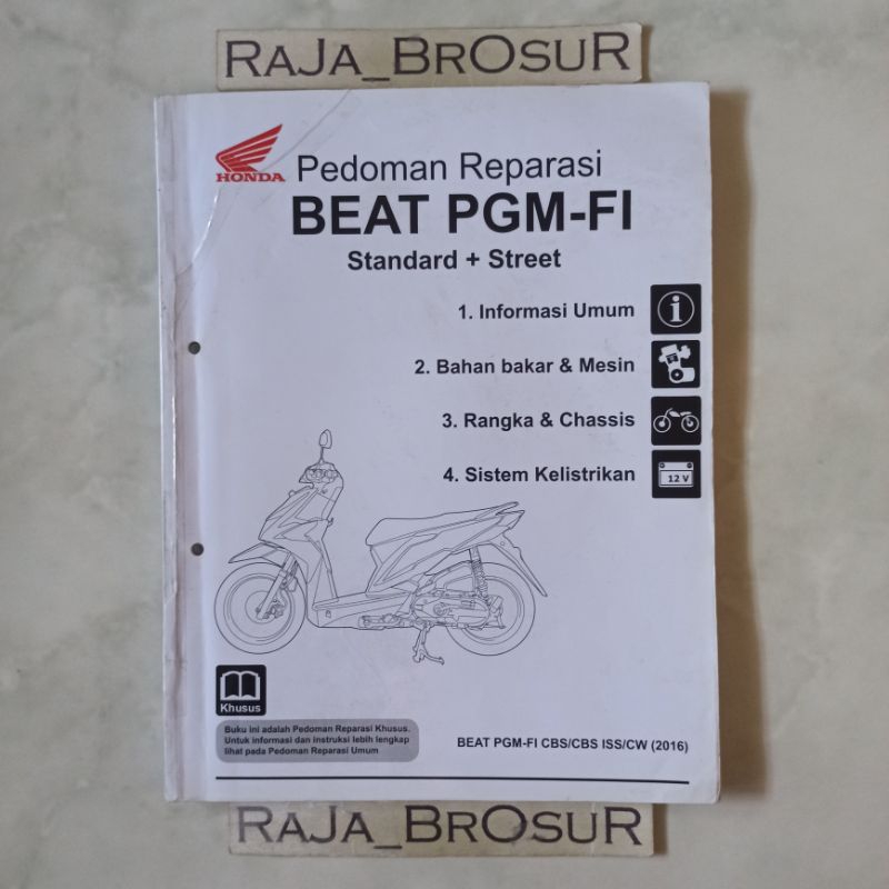 Jual Buku pedoman reparasi/Manual book Honda Beat PGM FI Injeksi Esp