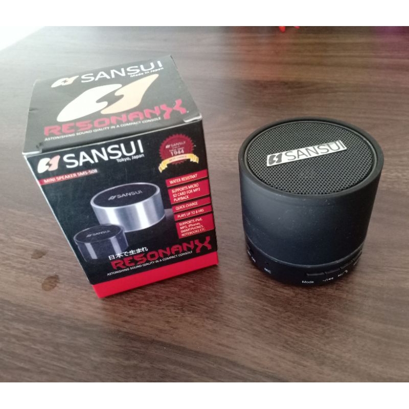 Sansui mini fabric Compact portable speaker wireless bluetooth bulat batik kaligrafi classic retro