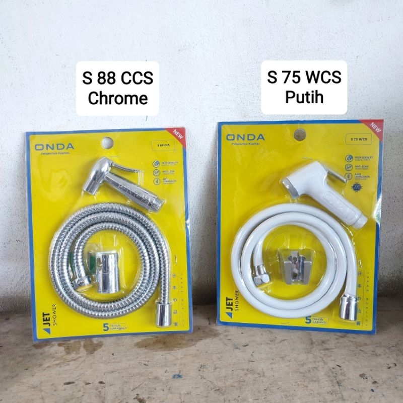 Jual Jet Shower Onda Putih Chrome S 75 WCS 1/2" 1/2 inch . Spray Air