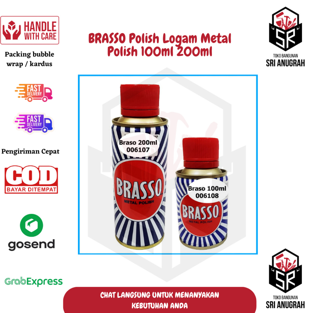 Jual BRASSO Polish Logam Metal Polish 100ml 200ml | Shopee Indonesia