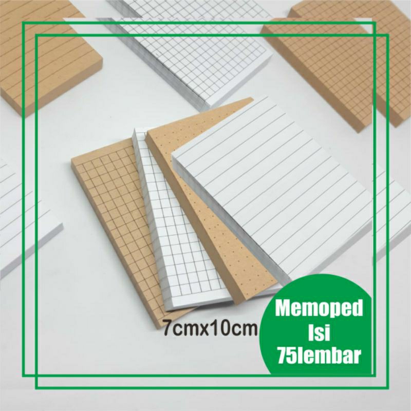 Jual Memopad 7x10cm Memo Note Catatan Murah Simple White Brown Sticky ...