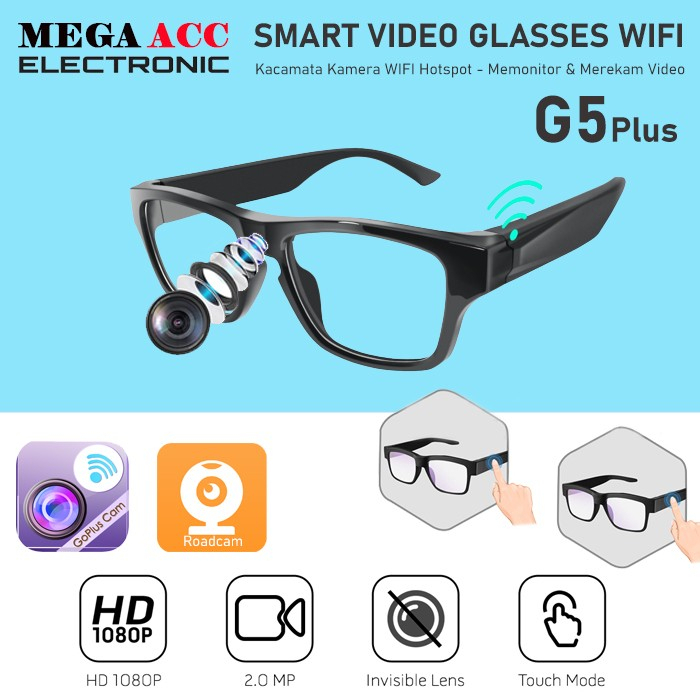 Jual Spy Camera Eyeglasses 12Mp HD1080P Camera Glasses Touch Shopee