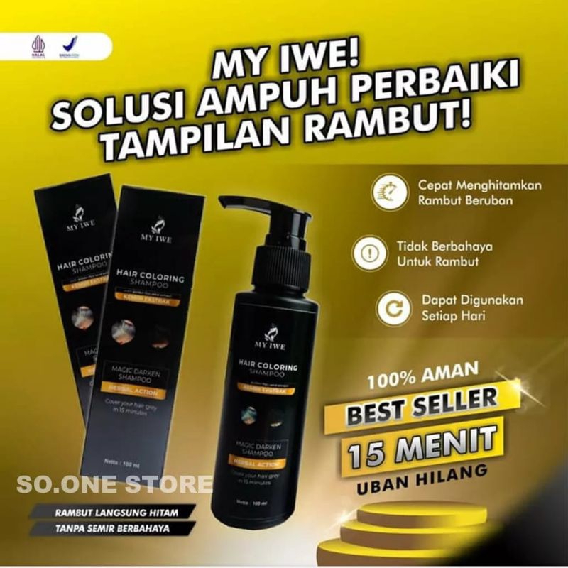 Jual My Iwe Shampoo Pewarna Rambut Penghitam Uban Myiwe Hair Color