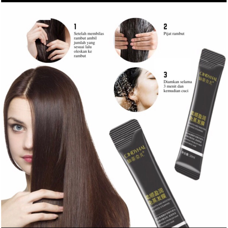 Jual CINDYNAL HAIR MASK SACHET PELURUS RAMBUT TANPA CATOK MENUTRISI ...