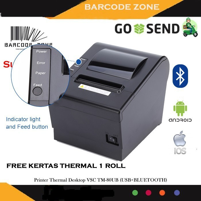 Jual Printer Thermal VSC TM-80UB (USB Bluetooth) 80mm Android IOS ...