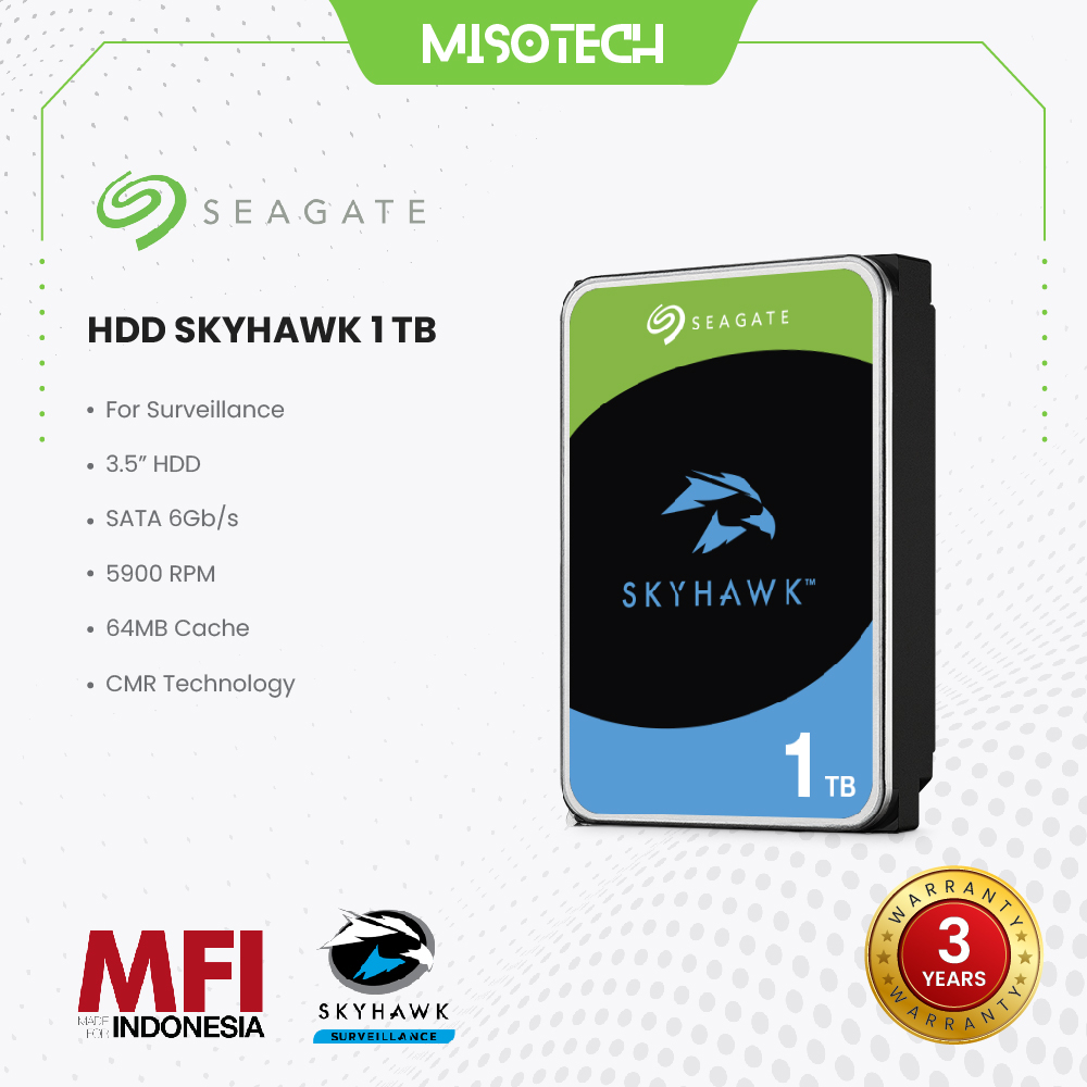 Jual Seagate Skyhawk 1tb Harddisk Hdd For Surveillance Cctv Sata 35 Garansi Resmi Mfi Original 4117