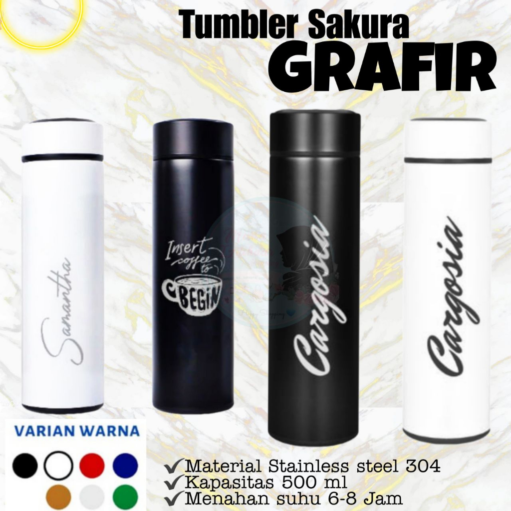 Jual Tumbler Custom Sakura Laser Grafir Souvenirpromosi Murah Cetak Namalogo Karakter 5097