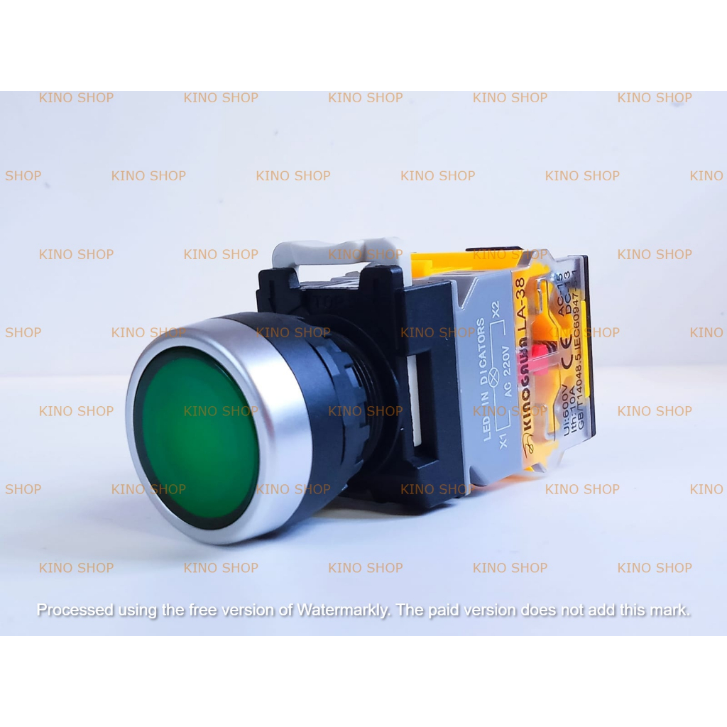 Jual Push Button 22mm LED LA38 Spring / Lock 1NO 1NC - KINOGAWA ...