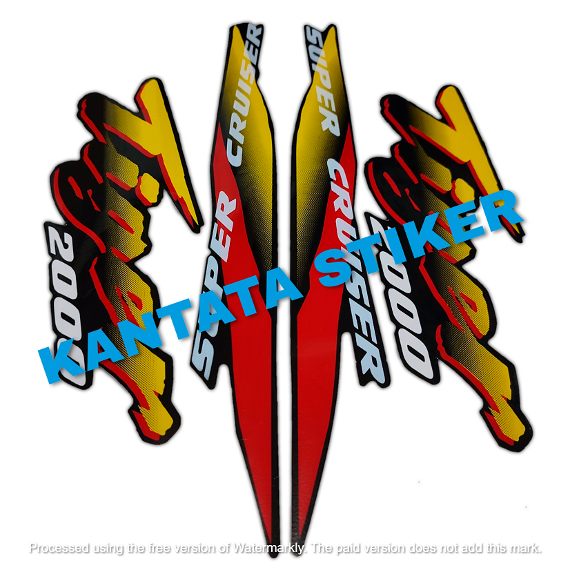 Jual STIKER STRIPING LIS LES BODY MOTOR HONDA TIGER 2000 FULL HITAM KUNING STRIPING MOTOR TIGER