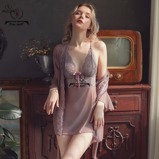 Jual Longnight Sexy Lingerie Sexy Baju Tidur Coat Sling Shopee Indonesia