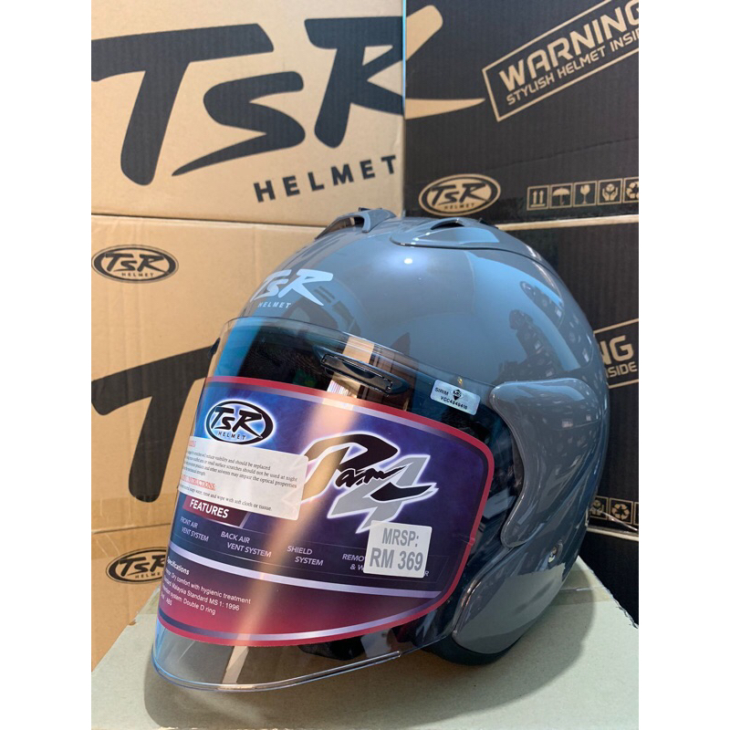 Jual Helm TSR RAM 4 Modern Grey / Abu Abu Helmet Half Face Shopee Indonesia