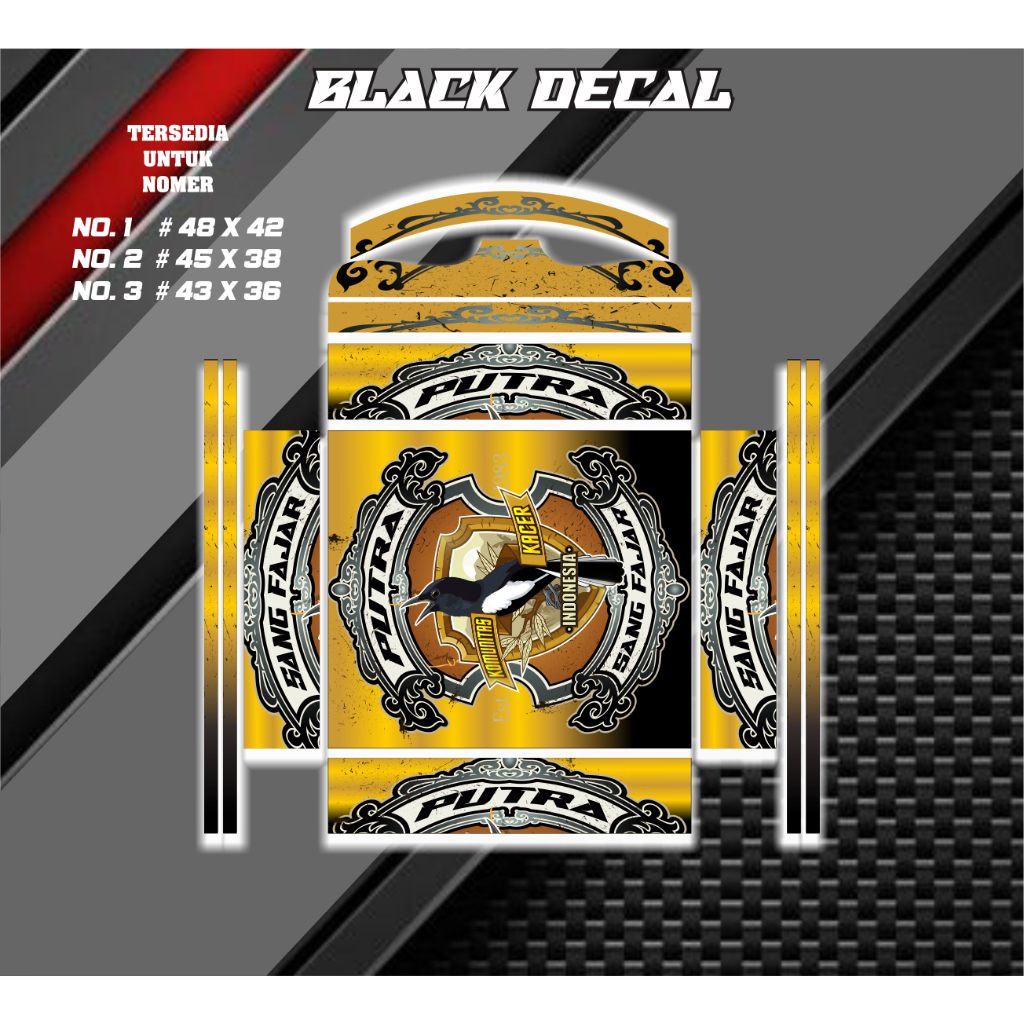 Jual Sticker Sangkar Kotak Decal Kandang Burung Bnr Kacer No 123 ...