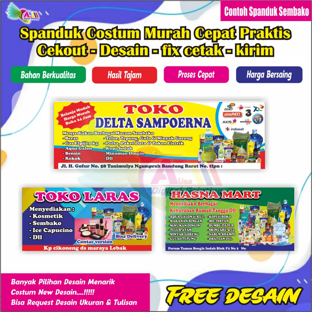 Jual PRINT CETAK SPANDUK BANNER PREMIUM toko sembako,kebutuhan rumah ...