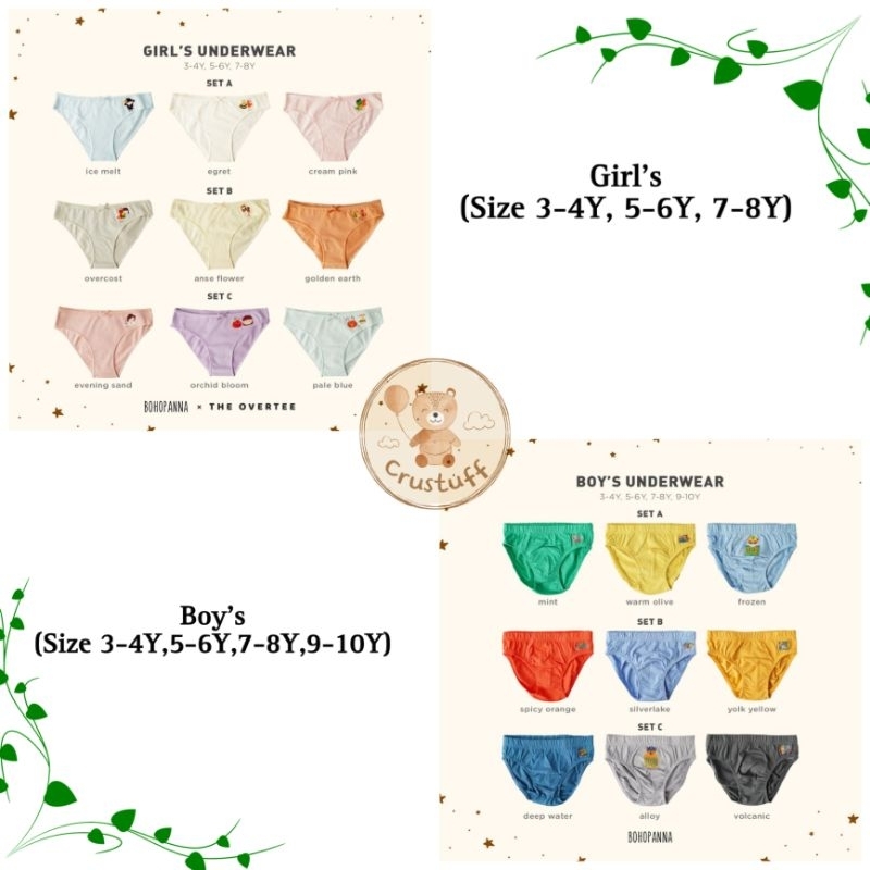 Jual Girl / Boy underwear Bohopanna B50 / Celana Dalam Anak / Celana
