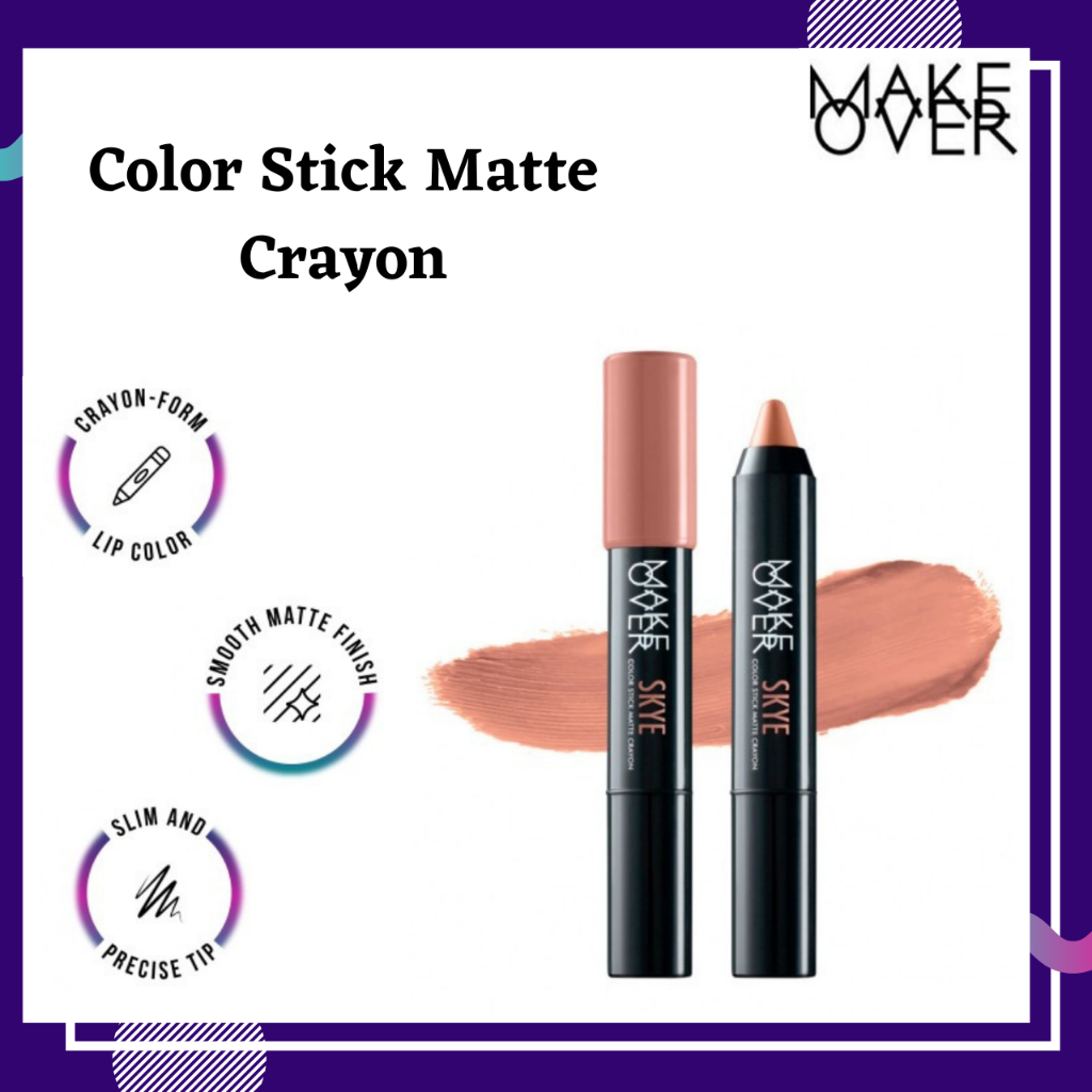 Jual Make Over Color Stick Matte Crayon 2.6 g I Lip Crayon | Shopee ...