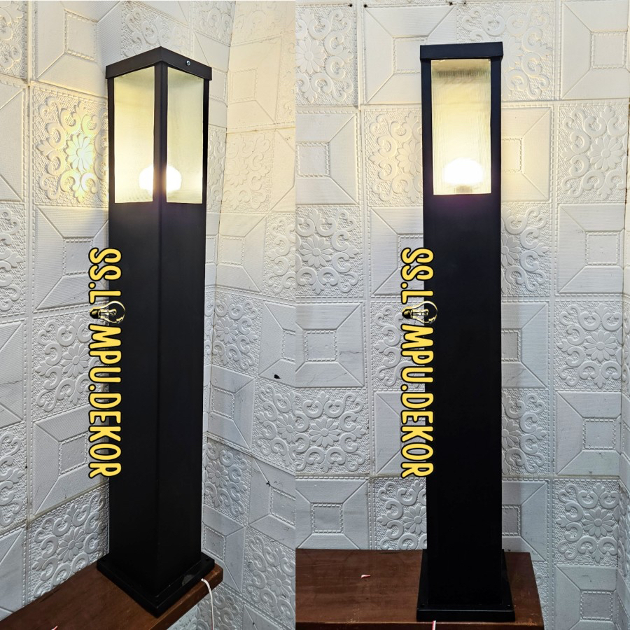 Jual Lampu Hias Taman Minimalis Lengkap Tiang Standing Kotak Modern