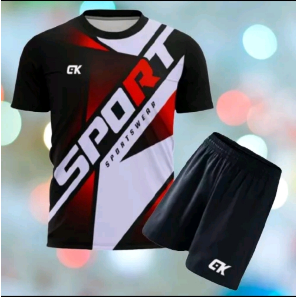 Jual Cod Kaos Setelan Olahraga Printing Atasan Olahraga Pria