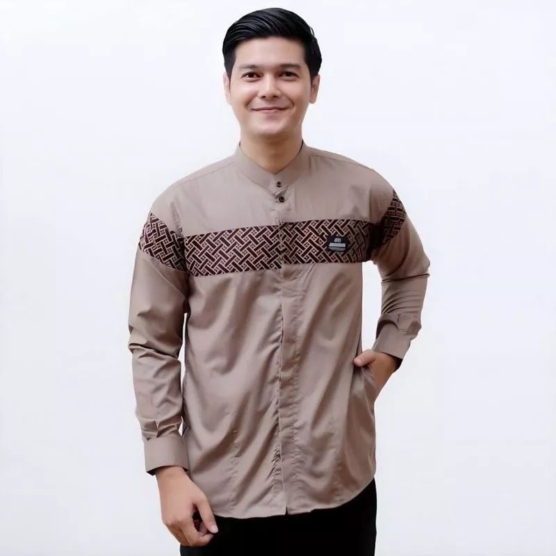 Koko kurta dewasa motif kobata qinang lengan panjang kemeja Koko terbaru