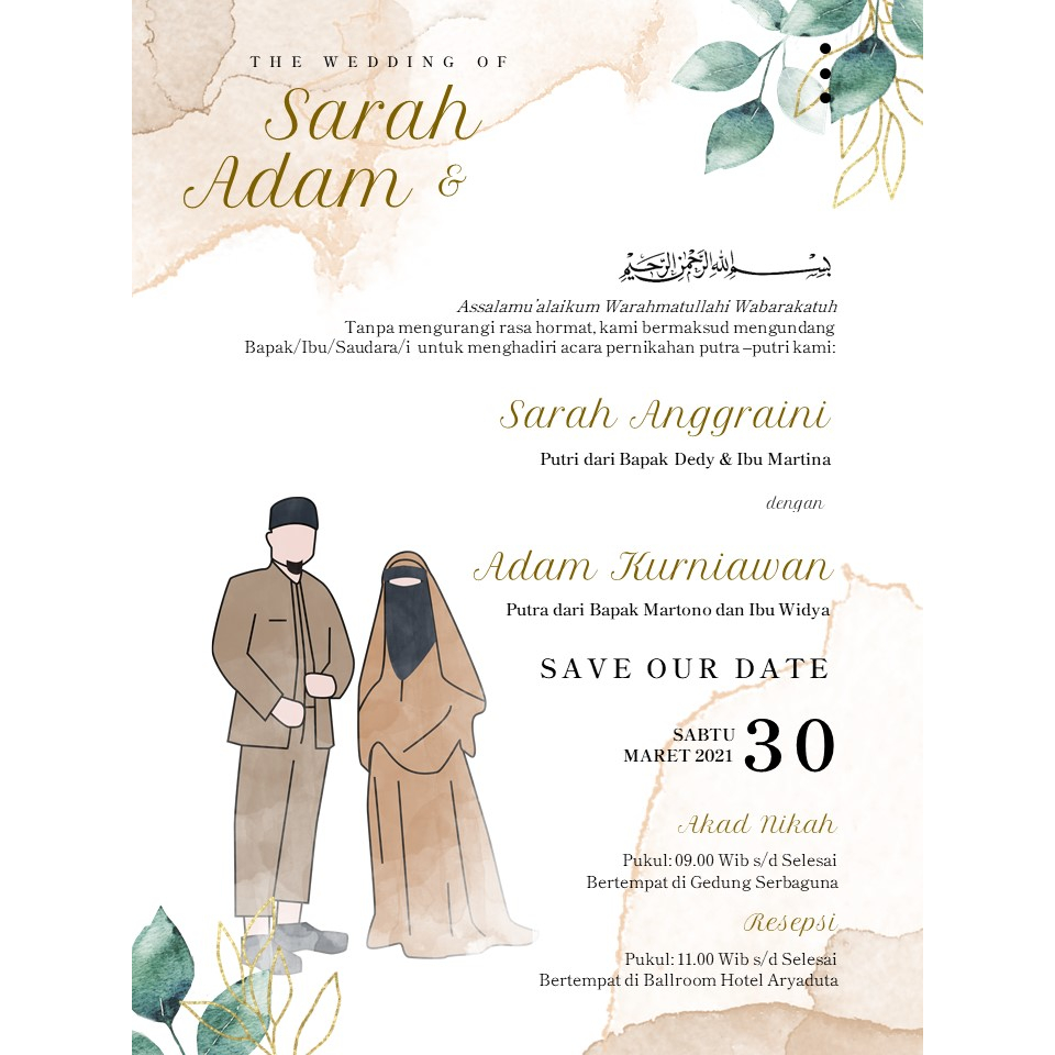 Jual Undangan Pernikahan Digital Islami - Undangan format Gambar dari