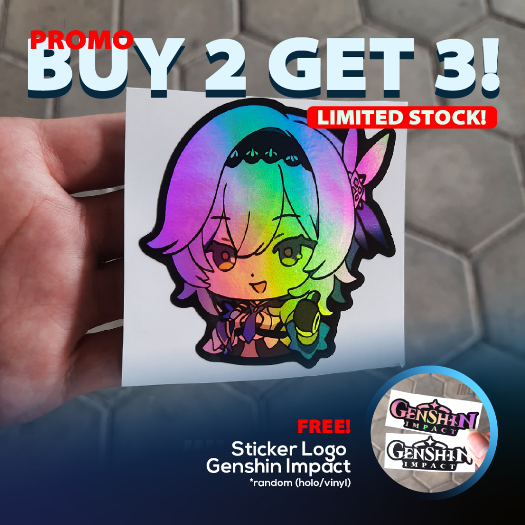 Jual Stiker Genshin Impact Eula Sticker Anime Hologram Wibu Jepang