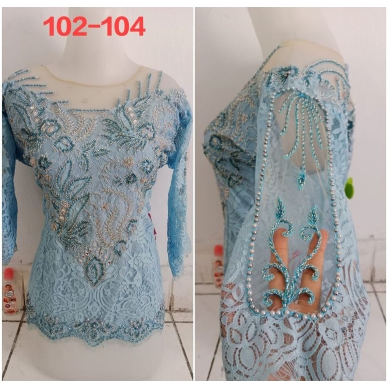 Jual Kebaya Jadi Semiprancis Lengan Mentel Dan Berpayet Warna Blue Ice Shopee Indonesia 