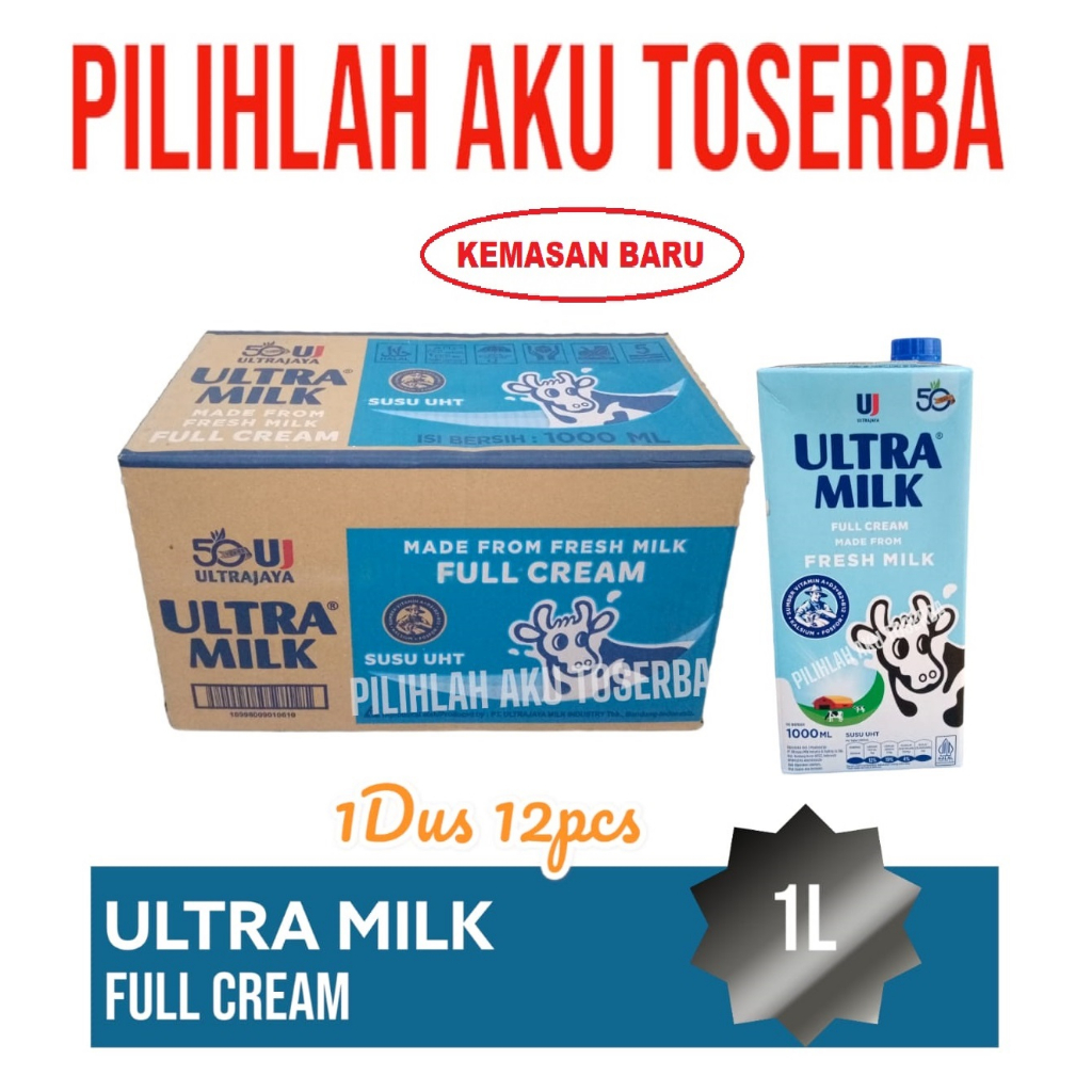 Jual Susu Ultra Full Cream 1 Liter 1 Dus Isi 12 Pcs Shopee Indonesia 6783
