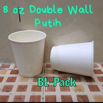 Jual paper cup 8 oz double wall putih isi 50 pcs @750,- | Shopee Indonesia