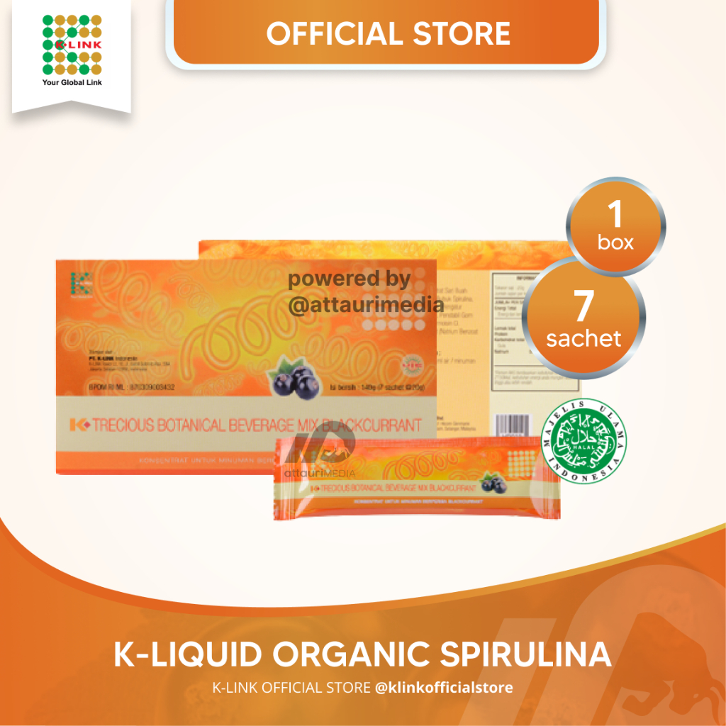 Jual Spirulina KLink (1 Box isi 7 Sachet) Liquid Spirulina K