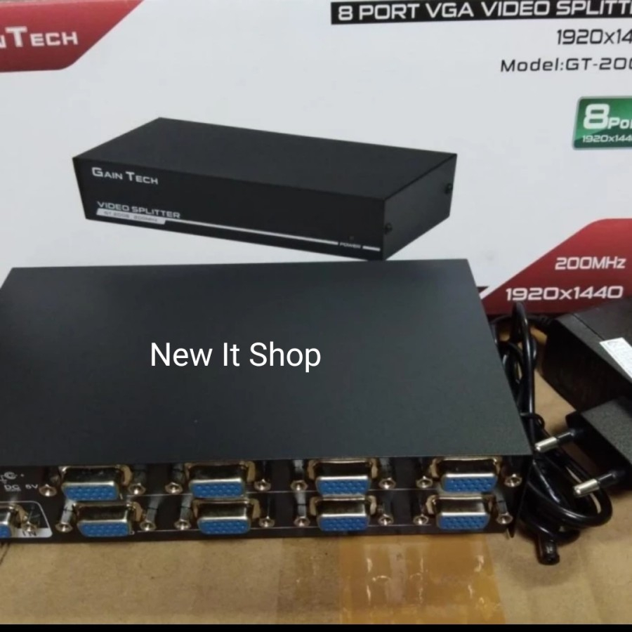 Jual VGA SPLITTER 8PORT GAINTECH GT-1508+ POWER | Shopee Indonesia
