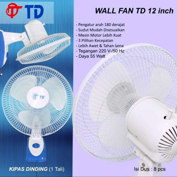 Jual TD Kipas Angin Dinding 12" / Wall Fan 12 Inch | Shopee Indonesia